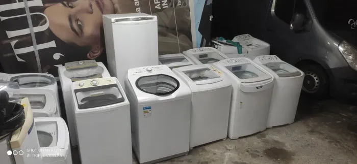 Máquinas de lavar roupa lava e seca geladeira