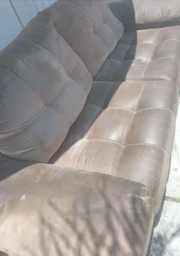 Sofá 2 e 3 lugar marrom higienizar