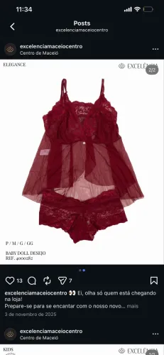Baby doll sexy de renda excelência 