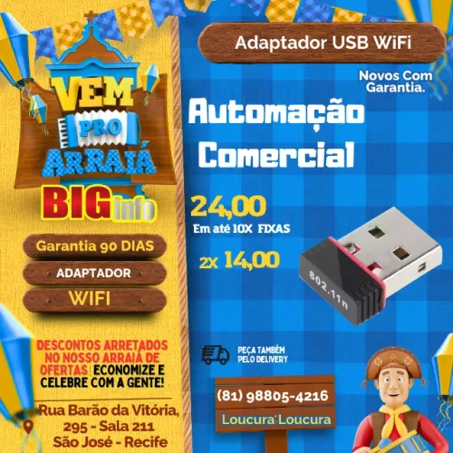 Adaptador Wifi 2.4 Ghz 300 Mbps Usb
