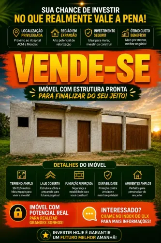 GRANDE OPORTUNIDADE IMOBILIÁRIA EM BERIMBAU!