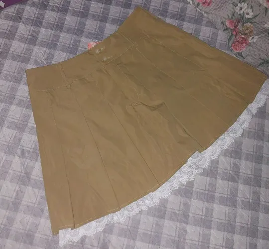 Saia plissada de renda tam g