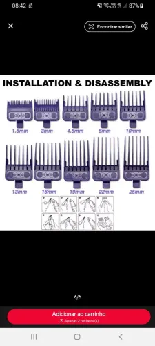 Conjunto de pentes para máquina de cabelo 