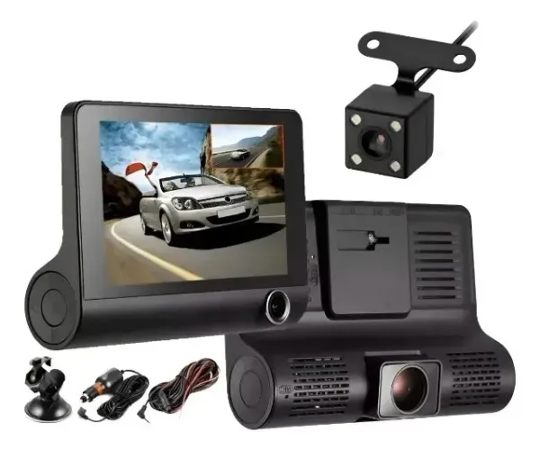 Câmera de Gravação Veicular Full Hd Dvr Frontal e Ré Lcd 4 Knup S132 Loja Coimbra Entrega