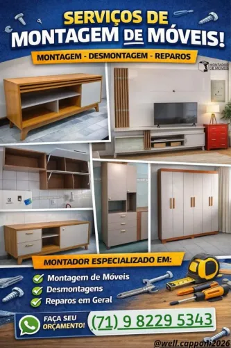 MONTADOR DE MÓVEIS ESPECIALIZADO E COM EXPERIÊNCIA EM MARCENARIA 