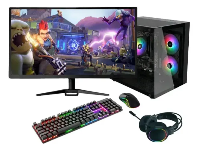 Pc Gamer Completo Amd Ryzen 7 5700G 16GB DDR4 SSD 240GB +Monitor 27 Aoc