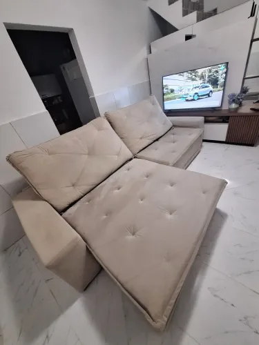 Sofá Retrátil Grande 2,90m Tipo Cama - Muito Conservado - Oportunidade