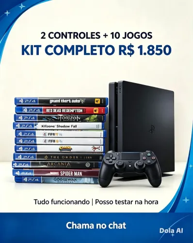 Vendo ps4 com 10 jogos