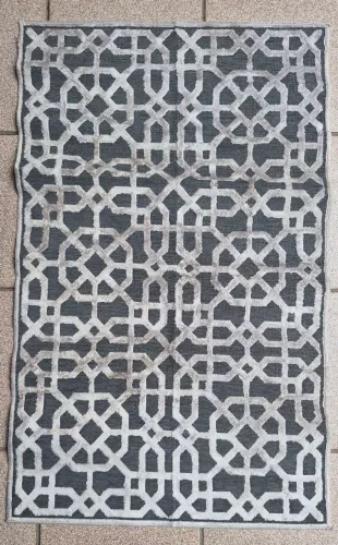 Tapete leve Cinza e Branco 1,00mt x 0,65cm