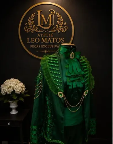 Traje Magestade/Rei Junino verde Quadrilha