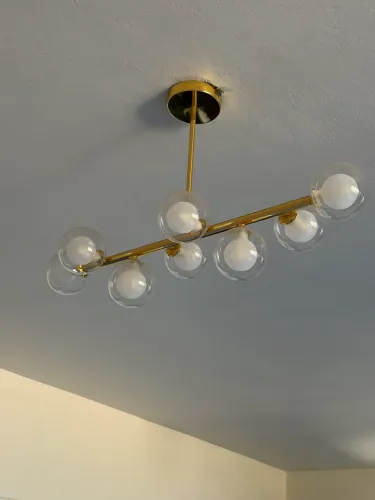 Lustres Modernos Dourados com Globos de Vidro - 2 Unidades