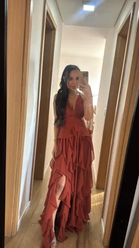 Vestido terracota madrinha 