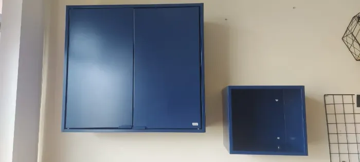 3 Armários de Aço + 4 Nichos Itatiaia Azul 