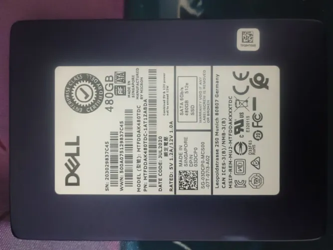 SSD SATA DELL 480gb enterprise