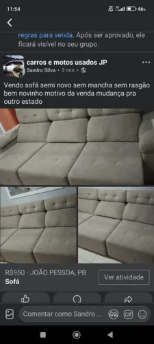 Sofá semi novo pra vender rápido no preço 1.100