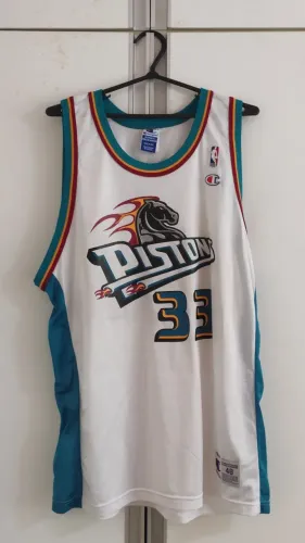 Camisa Regata Jersey Detroit Pistons #33 Grant Hill NBA Champion Anos 90 Basquete Original