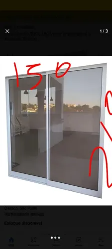 Porta balcão de alumínio e vidro temperado