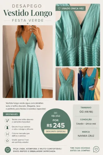 vestido longo de festa verde agua