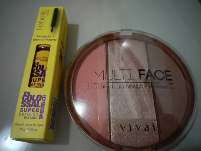 Kit maquiagem contorno blush iluminador rimel