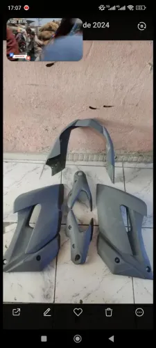 Kit aba tanque, acabamento farol e spoiler xj6