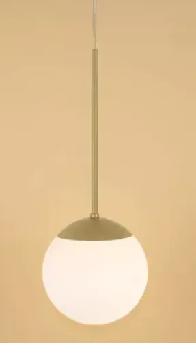 Luminária Pendente 15cm Alumínio e Vidro Dourado Champanhe e Fosco