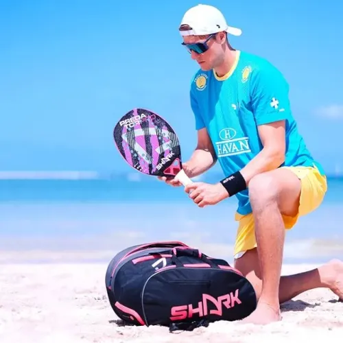 Raquete de Beach Tennis Shark Predator Carbono 3k Nova