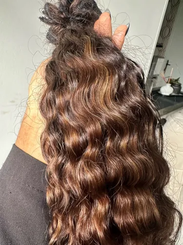 Cabelo brasileiro 58cm cacheado