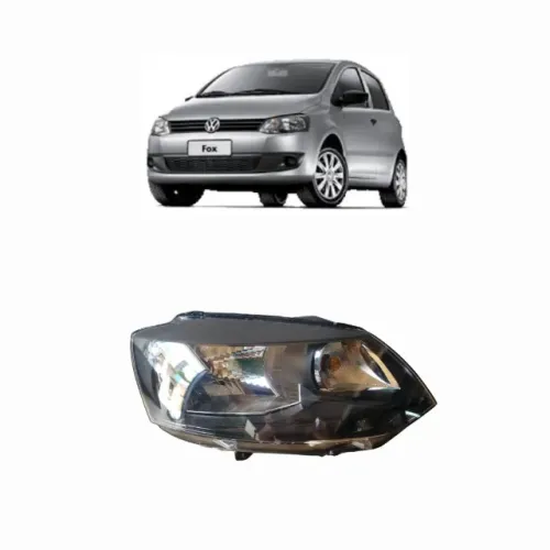 Farol LD Volkswagen Fox Simples 2011/2014 Máscara Negra Original 