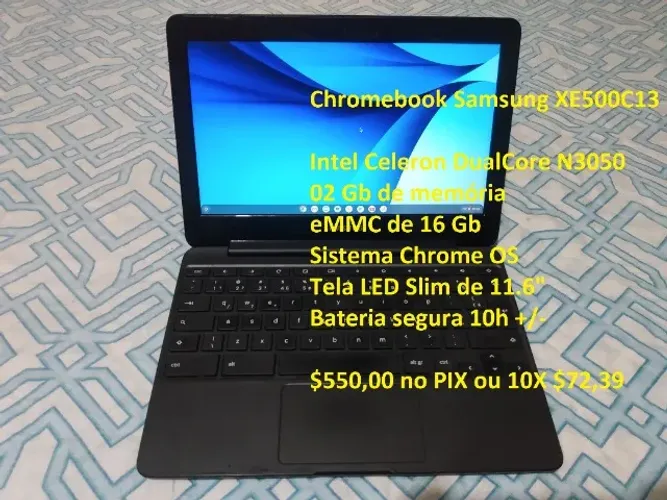 Chromebook Samsung Xe500c13, DualCore N3050, 2gb, eMMC 16 Gb Chrome OS Bateria 10h