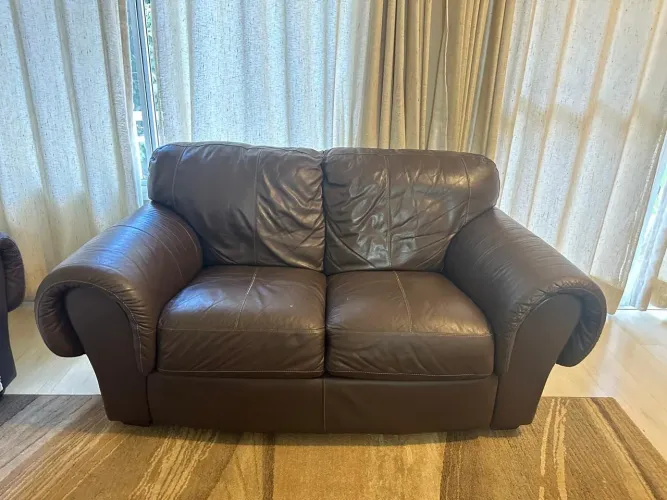 Conjunto de Sofá Couro legítimo 