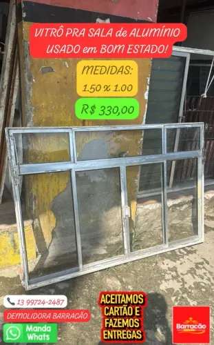 Vitrô de Alumínio 150x100 em ÓTIMO ESTADO!