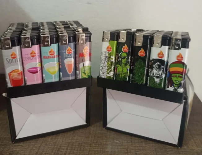 Atacado Isqueiro maçarico simples recarregável box c/ 50 unidades