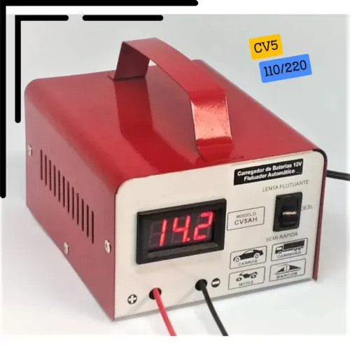 CARREGADOR DE BATERIA TRAFOTRON CV5 - 12V | 5A | SUPER RESISTENTE 