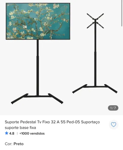 Suporte Pedestal Tv Fixo 32 A 55 Ped-05 Suportaço suporte base fixa