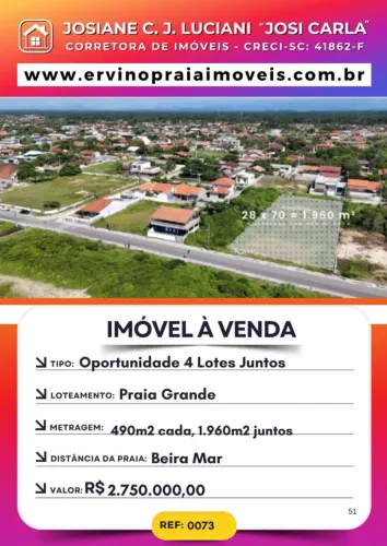 Lote para Venda em São Francisco do Sul, praia do Ervino