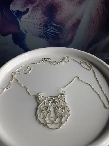 Colar Onça Detalhe Zirconia 45cm