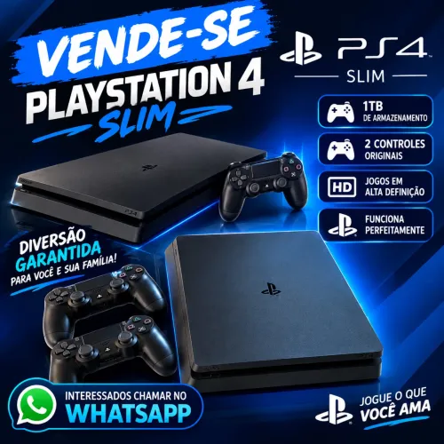 PS4 Slim - 2 Controles