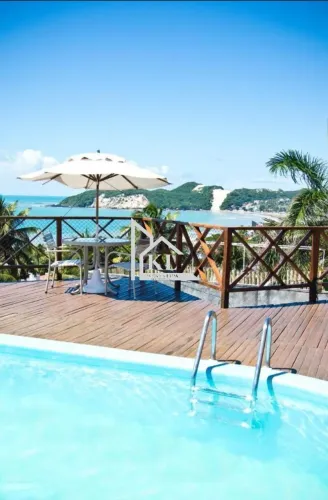 Flat mobiliado em Ponta Negra com vista para o mar - varanda ampla