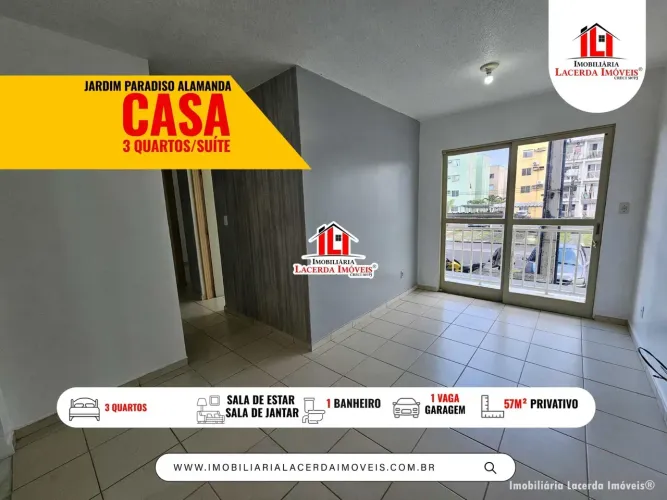 Apto no Paradiso Alamanda com 3 Qts no Térreo/ 57m²/ 01 Vaga/ próximo da Portaria