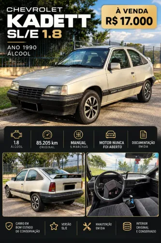 Chevrolet Kadett Gl/sl/lite/turim 1.8 (álcool) 1990