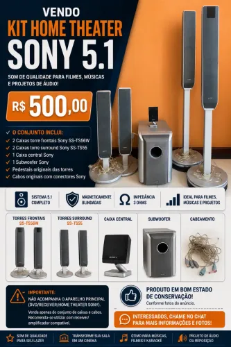 KIT DE CAIXAS HOME THEATER SONY 5.1