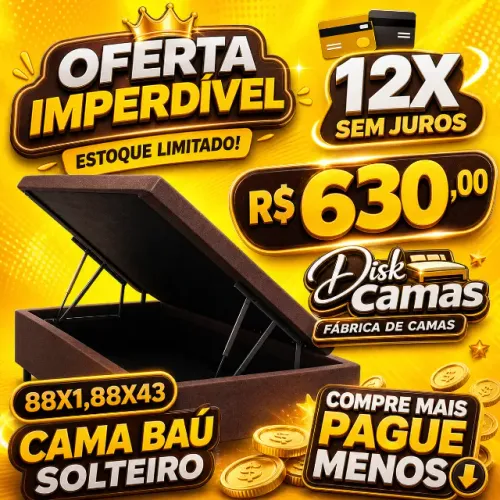 Base Baú Solteiro 88x1,88x43 Nova Direto da Fábrica R$630