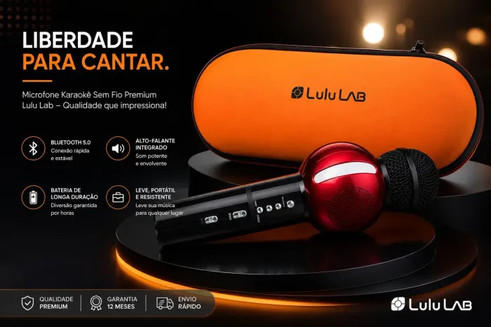 Microfone karaokê sem fio