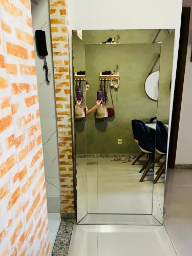 Espelho corpo inteiro 1.70x80cm com moldura quebrada 