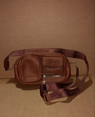 Bolsa Feminina L Art & Lune Transversal Caramelo Alça Ajustável Multi Bolsos nova