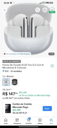 Fone Bluetooth QCY Melobuds N20