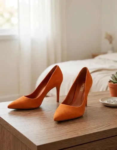 Scarpin Arezzo Laranja Salto Fino