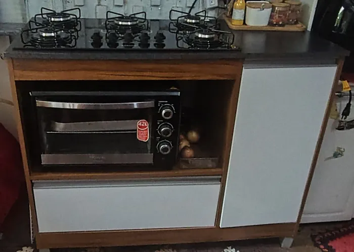 Fogão Cooktop com Bancada e Forno elétrico