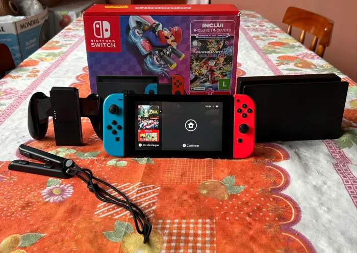 nintendo switch seminovo com micro sd 128 gb sandisk