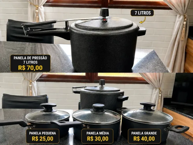 Jogo de Panelas + Panela de Pressão - Ótimo Estado